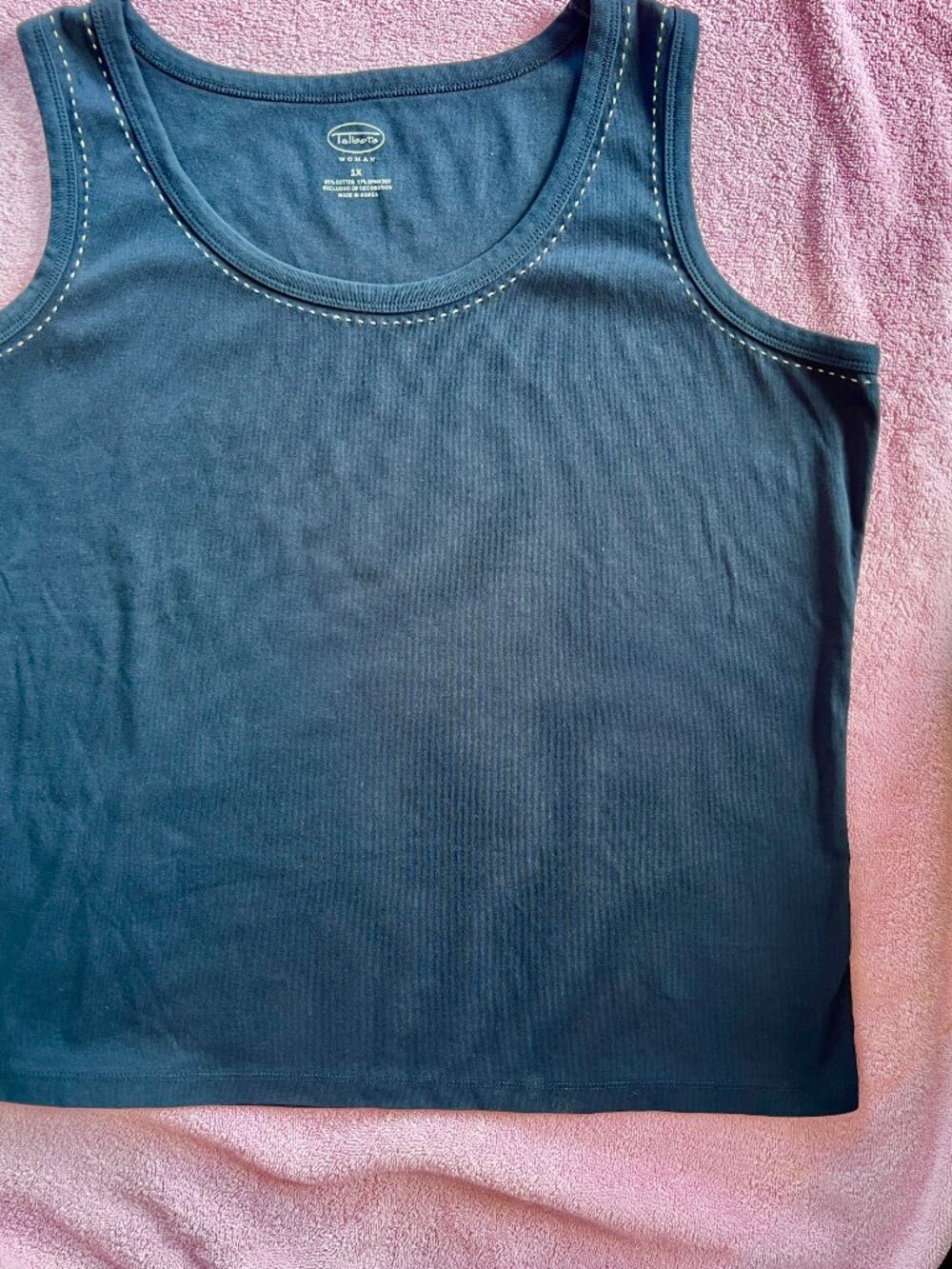 Talbots Tank Top 1X Navy Cotton Blend